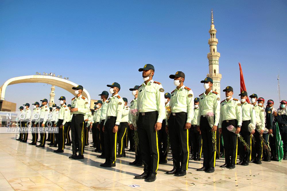 مراسم صبحگاه مشترک نیروهای مسلح در مسجد مقدس جمکران