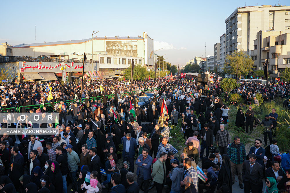 تجمع مردم تهران در واکنش به جنایت رژیم صهیونیستی در غزه