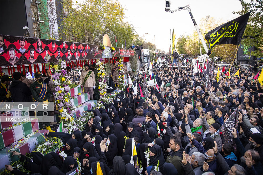 آئین تشییع پیکر 110 شهید گمنام در تهران