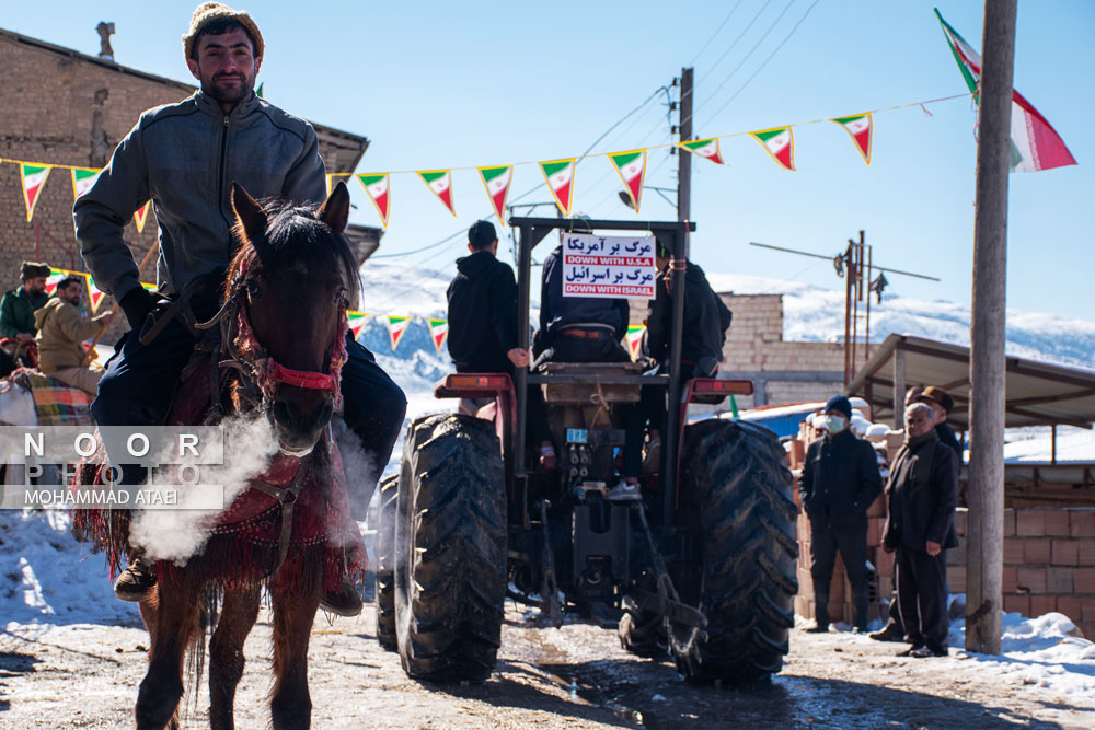 راهپیمایی 22 بهمن در روستای وامنان گلستان