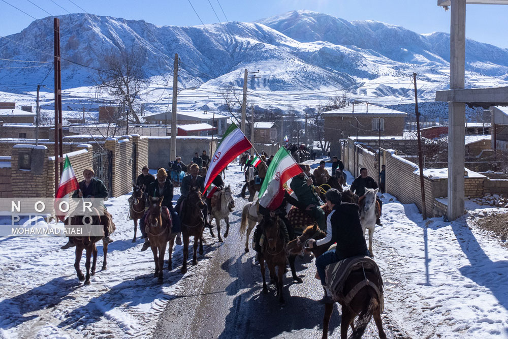 راهپیمایی 22 بهمن در روستای وامنان گلستان