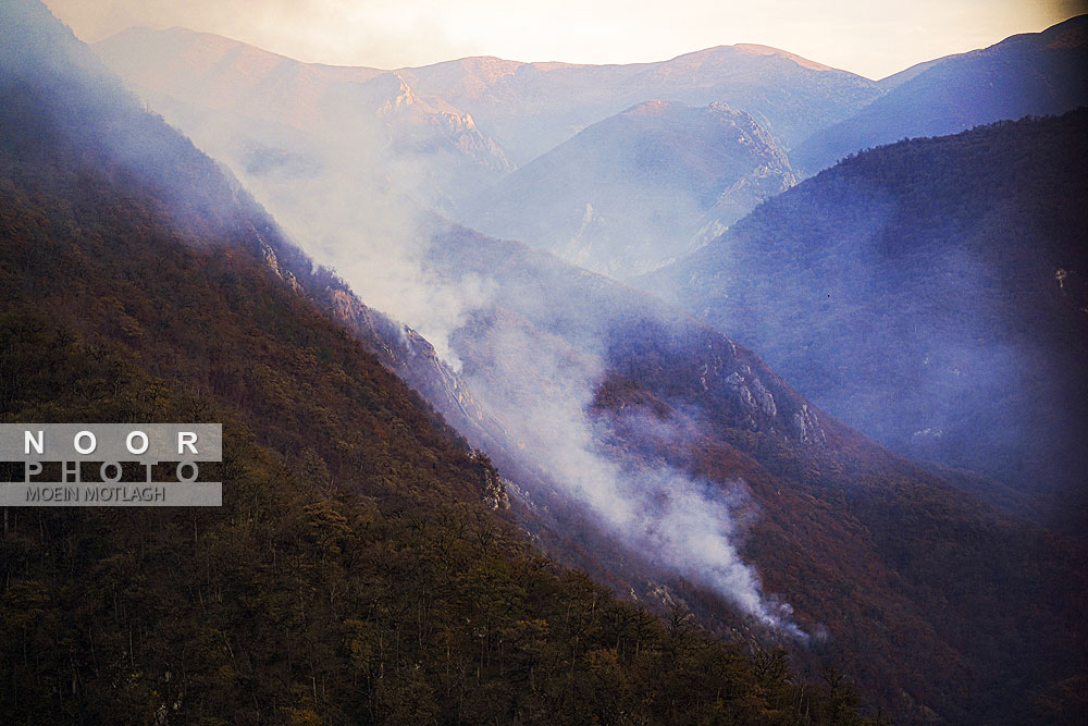 اطفای حریق هوایی در جنگل‌های توسکستان