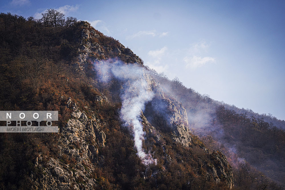 اطفای حریق هوایی در جنگل‌های توسکستان