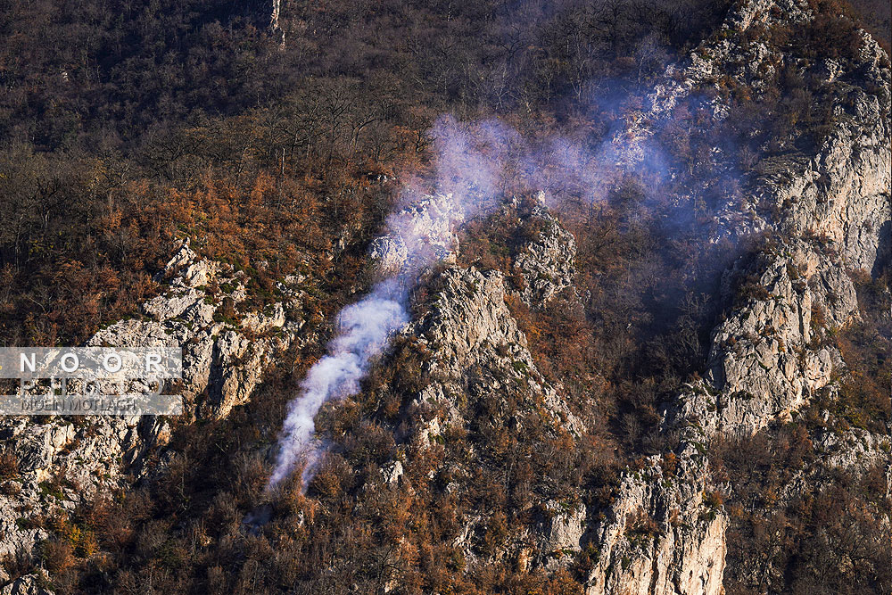 اطفای حریق هوایی در جنگل‌های توسکستان